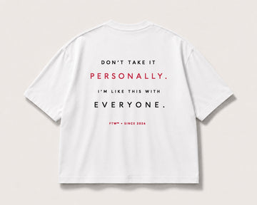 Don’t Take It Personally Back-Print Tee – white product view