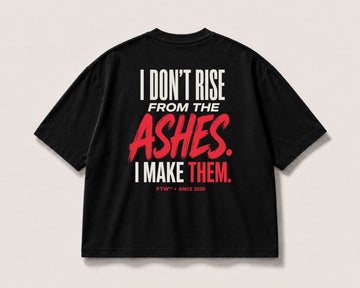 From the Ashes Back-Print Oversized Tee – black product view
