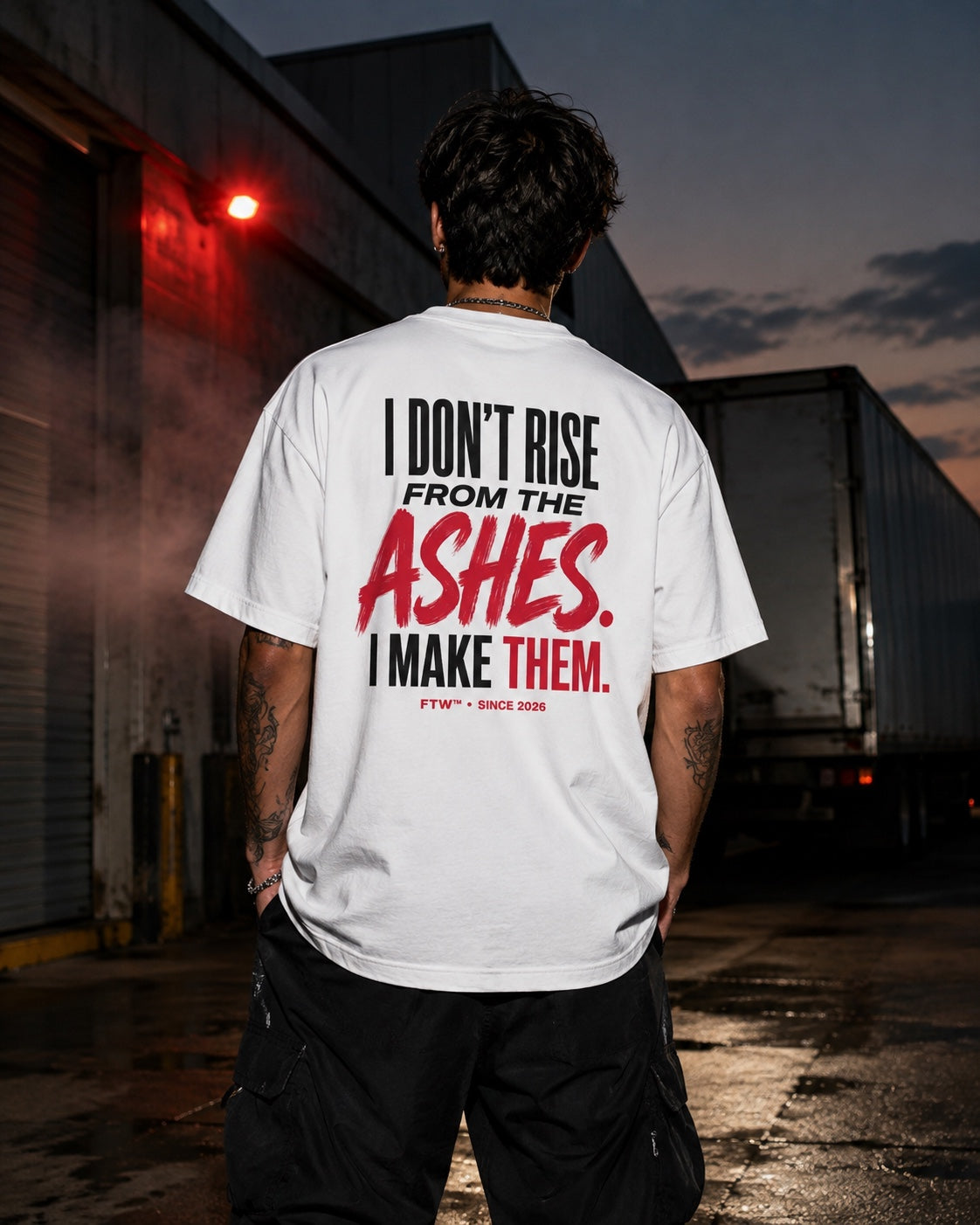 From the Ashes Back-Print Oversized Tee – men's lifestyle view