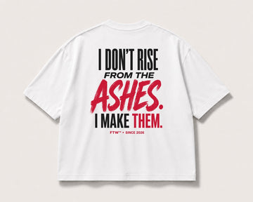 From the Ashes Back-Print Oversized Tee – white product view