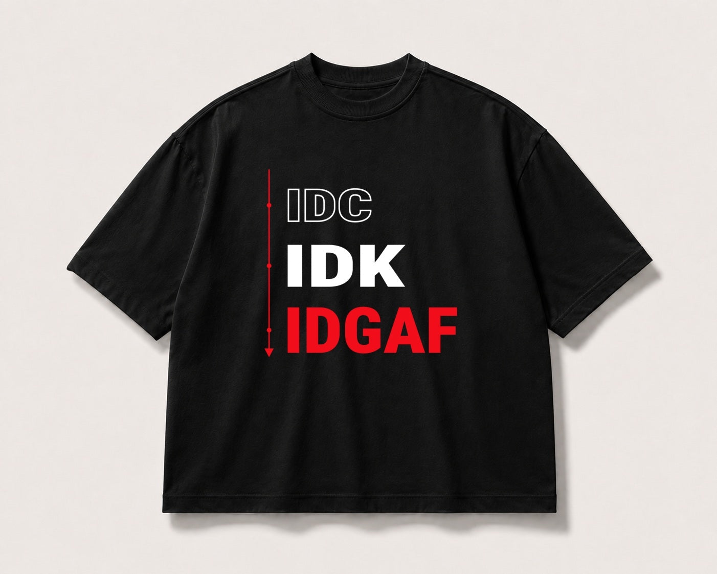 IDGAF Oversized Graphic Tee – black product view