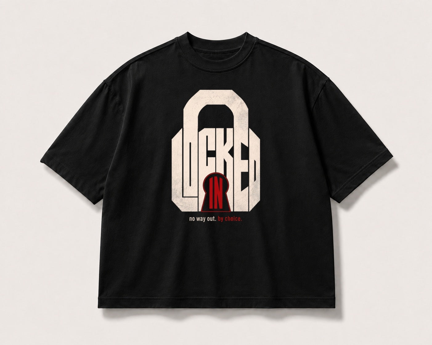 Locked In Oversized Graphic Tee – black product view