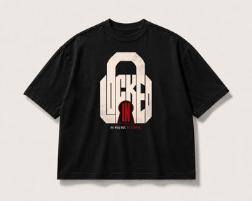 Locked In Oversized Graphic Tee – black product view