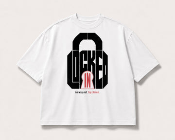 Locked In Oversized Graphic Tee – white product view