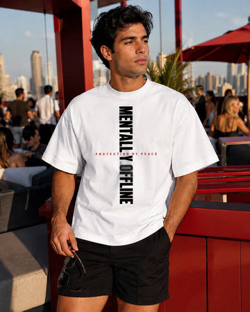 Mentally Offline Oversized Graphic Tee – men's lifestyle view