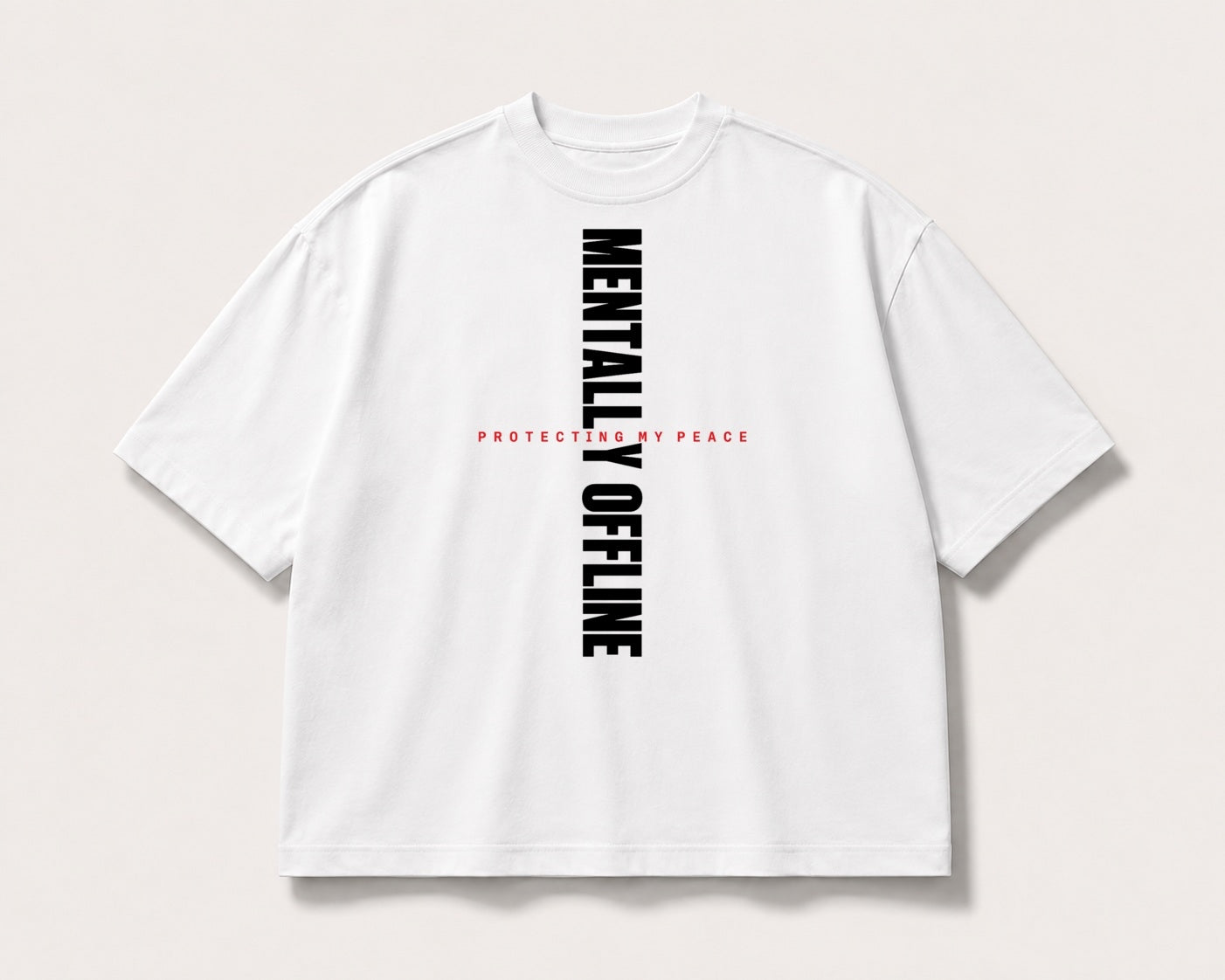 Mentally Offline Oversized Graphic Tee – white product view