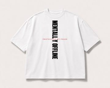 Mentally Offline Oversized Graphic Tee – white product view