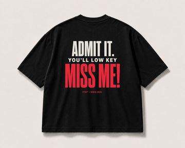 Miss Me Back-Print Oversized Tee – black product view