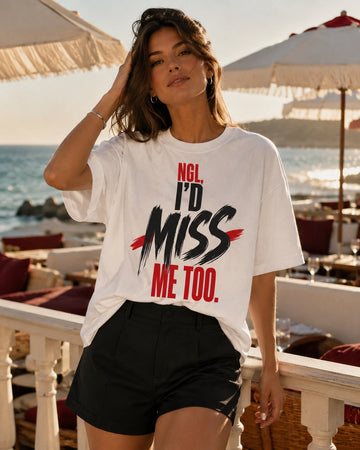 Miss Me Too Oversized Graphic Tee – women's lifestyle view