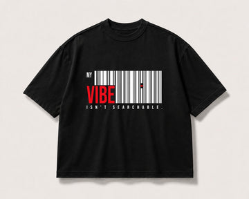 My Vibe Isn’t Searchable Oversized Tee – black product view