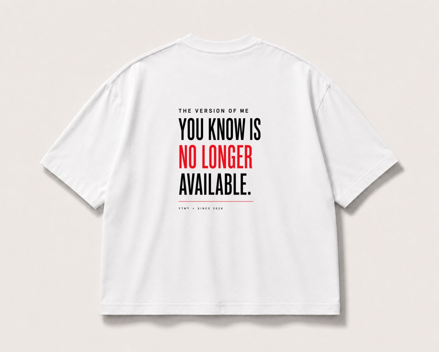 No Longer Available Back-Print Tee – white product view
