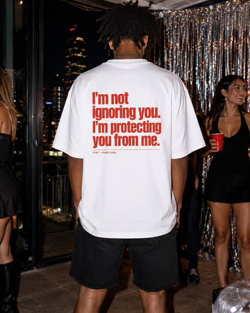 Protecting You From Me Back-Print Tee – men's lifestyle view