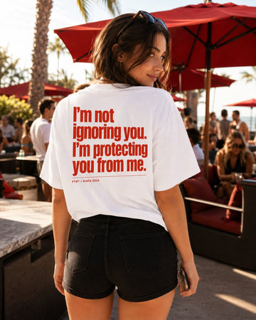 Protecting You From Me Back-Print Tee – women's lifestyle view
