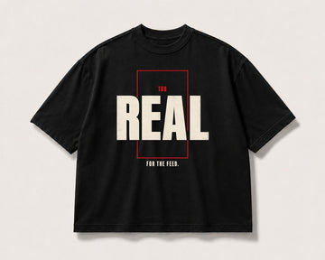 Too Real for the Feed Oversized Tee – black product view