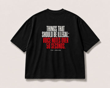 Voice Notes Back-Print Oversized Tee – black product view
